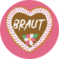 Preview: Braut Button Ø 38mm mit Nadel